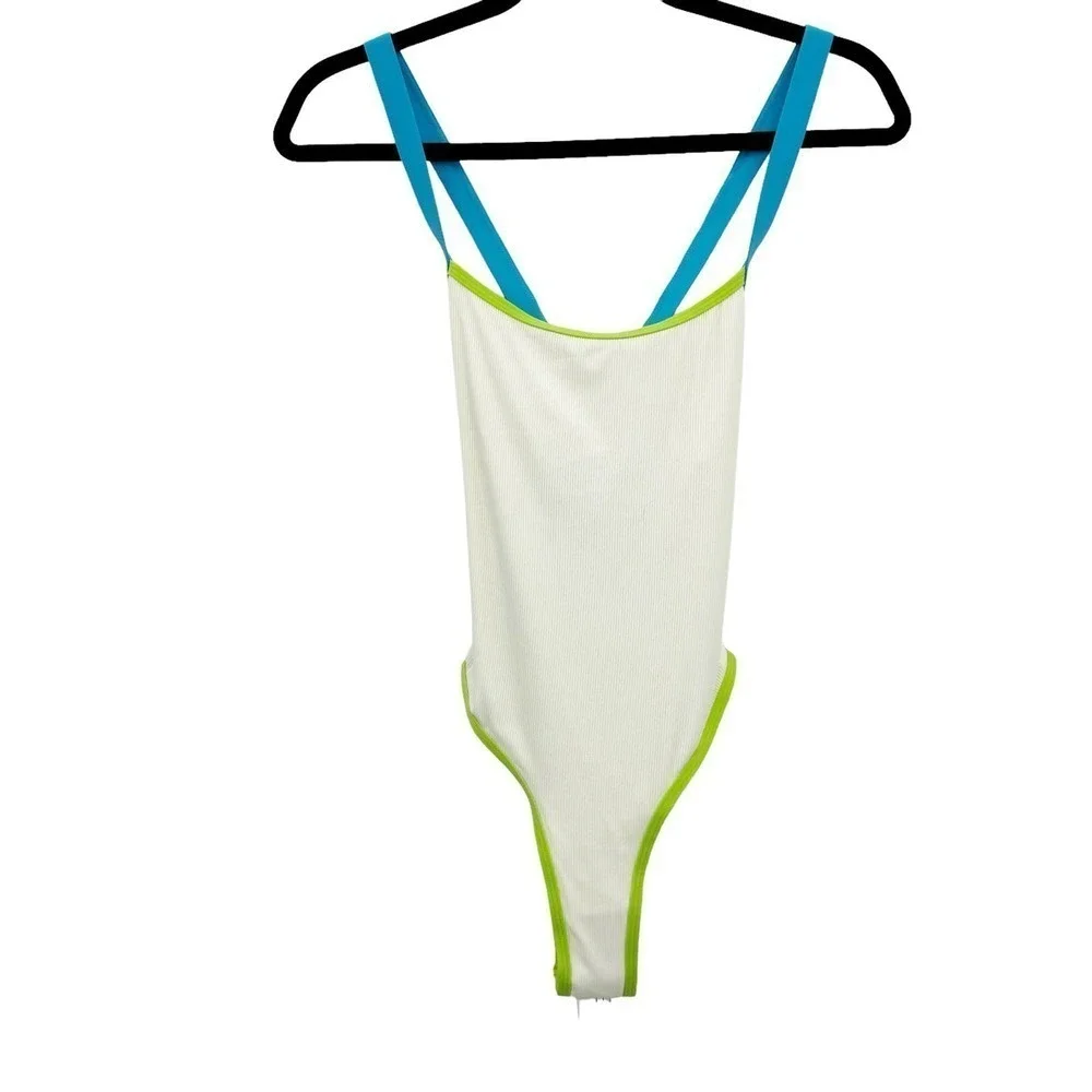 L*Space Baewatch Colorblock Trim Ribbed One-Piece Swimsuit Size XS NWT